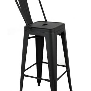 Krzesło barowe TOWER BIG BACK 66 (Paris) czarne