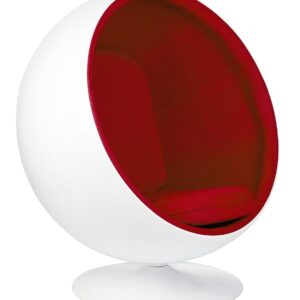 Fotel BALL biało-czerwony - włókno szklane